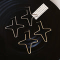 Copper Geometric Cross Star Stud Earrings With Silver Posts, Minimalist Fashion Jewelry For Women view 2