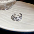 18K Gold Plated Zircon Pearl Open Ring For Women view 4
