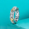 Two Tone Street Style Zircon Ring For Women, European American Wax Set Personality Jewelry view 5
