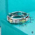 Two Tone Street Style Zircon Ring For Women, European American Wax Set Personality Jewelry view 4
