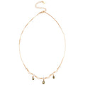Gold Plated Copper Zircon Teardrop Lace Necklace Bracelet Jewelry Set For Women view 5