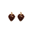 Retro Hong Kong Style Strawberry Heart Faux Pearl Stud Earrings With Silver Needle Posts view 5