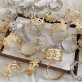 Western Style Iron Crumpled Starfish Open Cuff Bangle Fashion Light Luxury Bracelet view 4