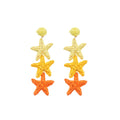 Raffia Star Tassel Drop Earrings With Iron Alloy Posts, Vacation Dopamine Style view 5