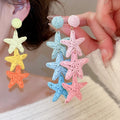 Raffia Star Tassel Drop Earrings With Iron Alloy Posts, Vacation Dopamine Style view 1