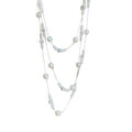 French Rhinestone Layered Faux Pearl Sweater Necklace Vintage Old Money Round Geometric Choker view 5