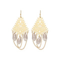 French Crystal Diamond Waterdrop Tassel Drop Earrings Iron Hook Vintage Ethnic Palace Style view 5