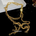Old Money Geometric Faux Crystal Hollow Tassel Sweater Necklace Light Luxury Choker view 4