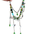 Light Luxury Alloy Multi Layer Glass Rhinestone Butterfly Tassel Collarbone Necklace view 5