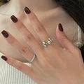 Zircon Pearl Flower Open Ring For Women view 3