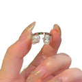 French Zircon Pearl Flower Open Ring For Women view 5