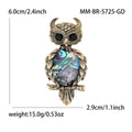 Alloy Rhinestone Owl Shell Fish Brooch For Suit Lapel Decoration view 5