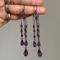 Elegant Geometric Artificial Crystal Tassel Drop Earrings With Rhinestone Accents view 1