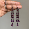 Elegant Geometric Artificial Crystal Tassel Drop Earrings With Rhinestone Accents view 3