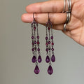 Elegant Geometric Artificial Crystal Tassel Drop Earrings With Rhinestone Accents view 2
