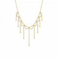 Korean Metal Tassel Sweater Necklace Geometric Round Light Luxury Minimalist Clavicle Chain view 5