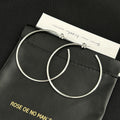 Elegant Minimalist Thin Silver Alloy Large Hoop Earrings For Women Daily Commuter Fashion Jewelry Earrings view 4