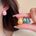 Iridescent Acrylic Teardrop Stud Earrings Jewelry Set, Minimalist Modern Light Luxury Ear Accessories view 4