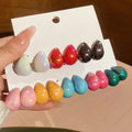 Iridescent Acrylic Teardrop Stud Earrings Jewelry Set, Minimalist Modern Light Luxury Ear Accessories view 1