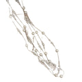 French Vintage Faux Pearl Rhinestone Geometric Round Sweater Necklace For Women view 5