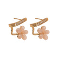 18K Gold Plated Copper Zircon Flower Stud Earrings With Silver Pins Elegant Light Luxury Style view 5