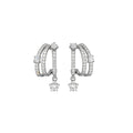 Light Luxury Copper Zircon Star Drop Earrings With Silver Pin Multilayer Niche Design view 5