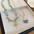 Maillard Style Shell Beaded Star Sweater Necklace, Beach Vacation Clavicle Chain view 2