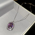 Light Luxury Copper Necklace With Sparkling Zircon Square Pendant Elegant Court Style Collarbone Chain view 2
