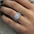 Two Tone Colorblock Wave Line Triangle Thorn Ring For Women, Trendy Fashion Statement Jewelry view 2