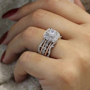 Two Tone Colorblock Wave Line Triangle Thorn Ring For Women, Trendy Fashion Statement Jewelry