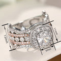 Two Tone Colorblock Wave Line Triangle Thorn Ring For Women, Trendy Fashion Statement Jewelry view 4