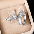Korean Luxury Matching Couple Rings For Women, Sparkling Wedding Dress Valentine Jewelry view 4