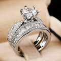 Korean Luxury Matching Couple Rings For Women, Sparkling Wedding Dress Valentine Jewelry view 2