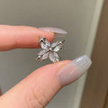 Light Luxury Copper Zircon Cross Clip-on Earrings Geometric No-Piercing Ear Cuff Jewelry view 4