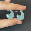 Minimalist Resin Teardrop Stud Earrings With Silver Pins For Everyday Commuter Style view 2