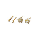 Copper Zircon Flower Stud Earrings Jewelry Set For Women, Minimalist Versatile Daily Commuter Style view 5