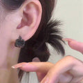 Dark Style Copper Rhinestone Square Ear Cuff Earrings, Geometric Niche Fashion Jewelry view 4