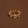 18K Gold Plated Zircon Round Open Ring For Women – Gold view 4