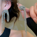 Vintage Iron Chain Knot Tassel Drop Earrings Geometric Statement Stud Style For Women view 4