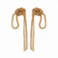 Vintage Iron Chain Knot Tassel Drop Earrings Geometric Statement Stud Style For Women view 5