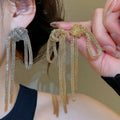 Vintage Iron Chain Knot Tassel Drop Earrings Geometric Statement Stud Style For Women view 2