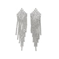 Copper Zircon Geometric Rhombus Tassel Drop Earrings With Silver Needle, Court Style view 5