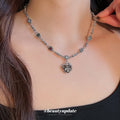 Alloy Rhinestone Heart Cross Sweater Necklace For Women, Sweet Cool Minimalist Light Luxury Style view 1