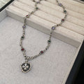 Alloy Rhinestone Heart Cross Sweater Necklace For Women, Sweet Cool Minimalist Light Luxury Style view 4