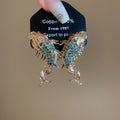 Alloy Rhinestone Koi Stud Earrings, New Chinese Style Vintage Light Luxury Jewelry view 2