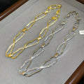 Old Money Alloy Rhinestone Geometric Hollow Irregular Pendant Necklace For Women view 2