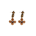 Vintage Alloy Rhinestone Flower Jewelry Set With Earrings And Necklace For Women view 5