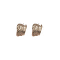 Minimalist Metal Smooth Wrinkle C-Shaped Stud Earrings Light Luxury Geometric Round Ear Jewelry view 5