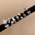 French Vintage Zircon Round Faux Pearl Open Ring, Light Luxury Geometric Index Finger Jewelry view 4