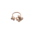 French Vintage Zircon Round Faux Pearl Open Ring, Light Luxury Geometric Index Finger Jewelry view 5